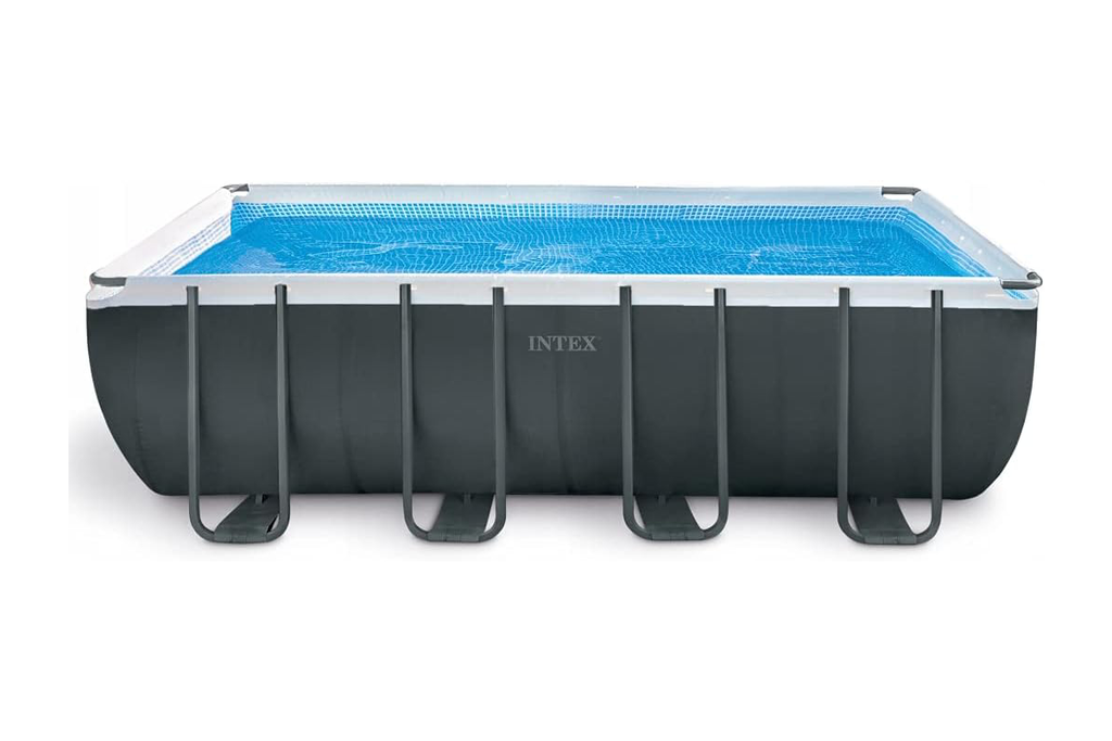 Intex Ultra XTR Frame Pool Set Rechteckig – 549 x 274 x 132 cm, 17.203 Liter, Filterpumpe 4.500 l/h, Leiter & Abdeckplane